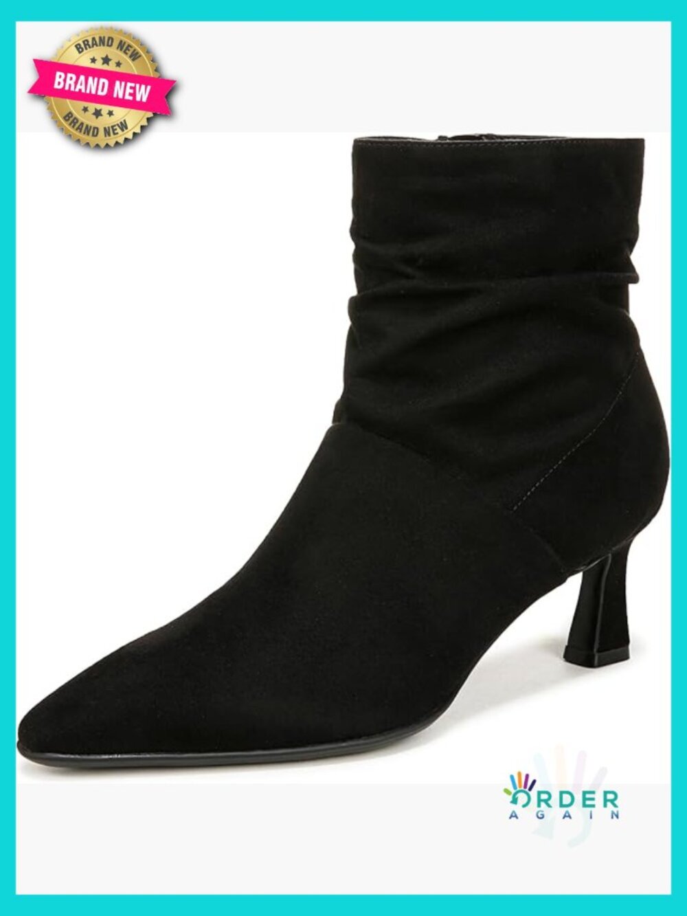 Slouchy Ankle Bootie with Ruched Styling and Side Zip Closure